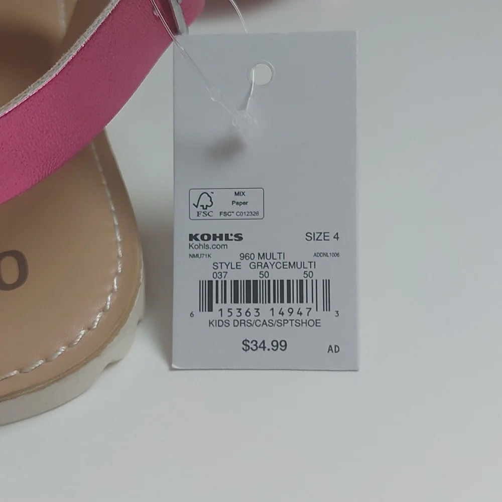 So sandals mutlicolored metallic stranppy‎ sandal big Girls size 4M